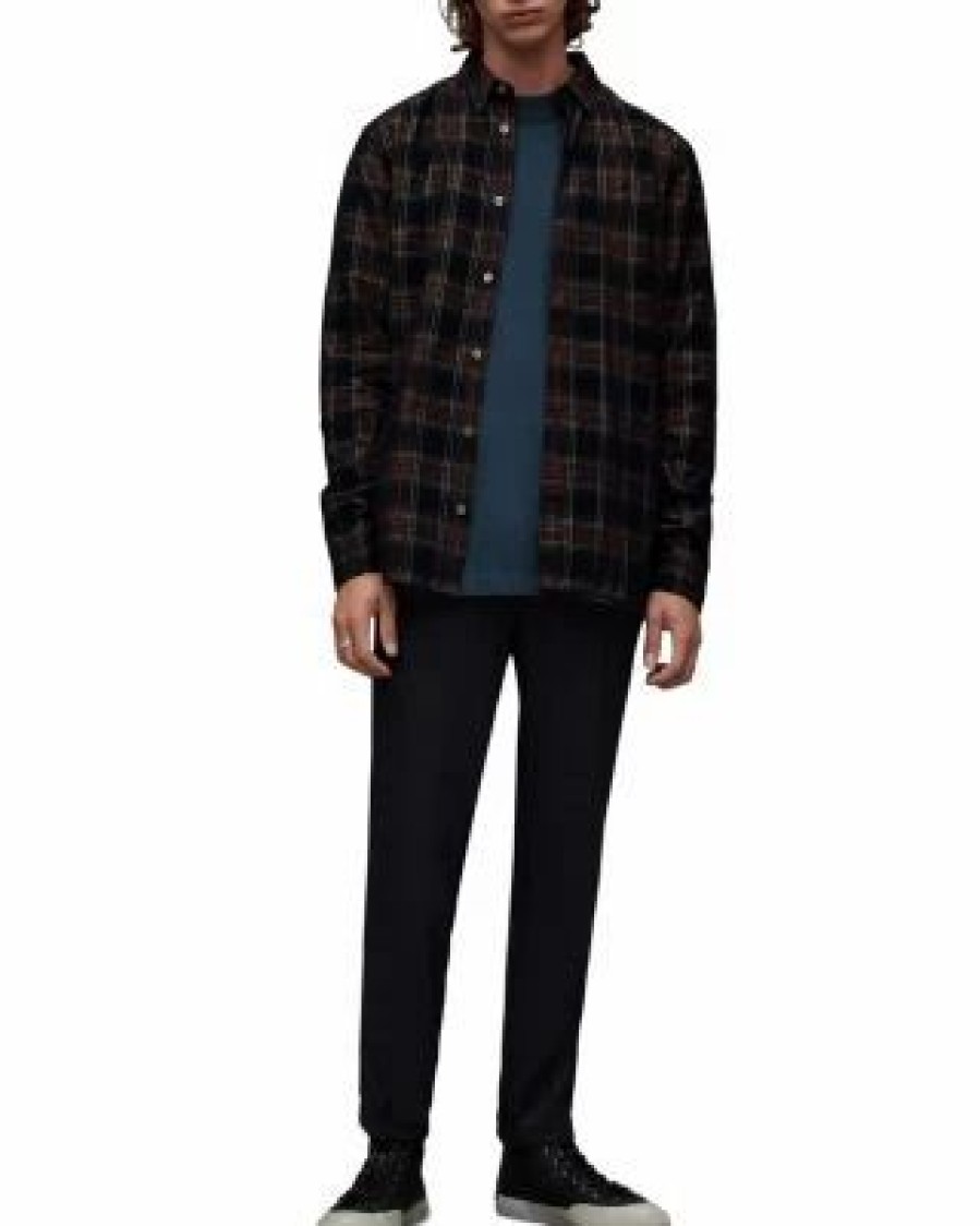 Men * | Herculis Relaxed Fit Printed Long Sleeve Shirt Allsaints Multi