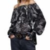 Women * | Liza Peggy Floral Off-The-Shoulder Top Allsaints Black