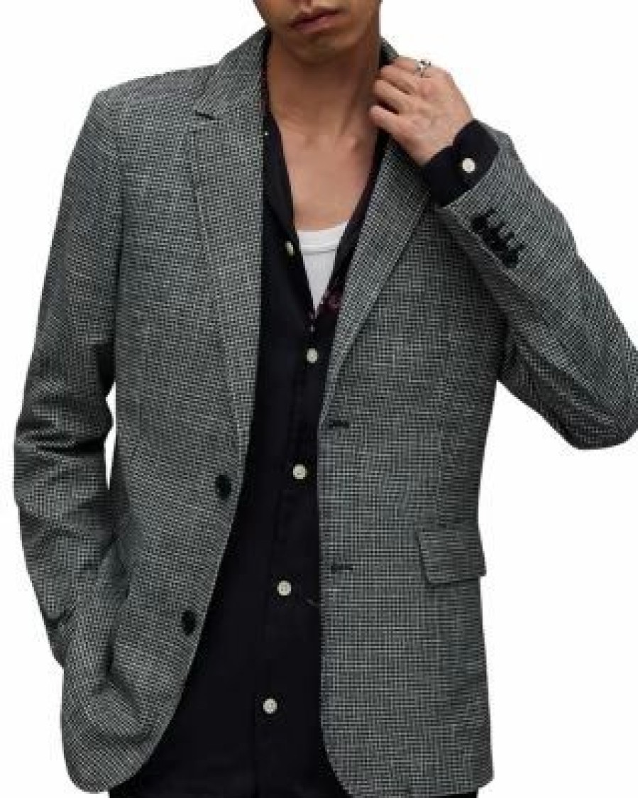 Men * | Kingly Two Button Blazer Allsaints Gray