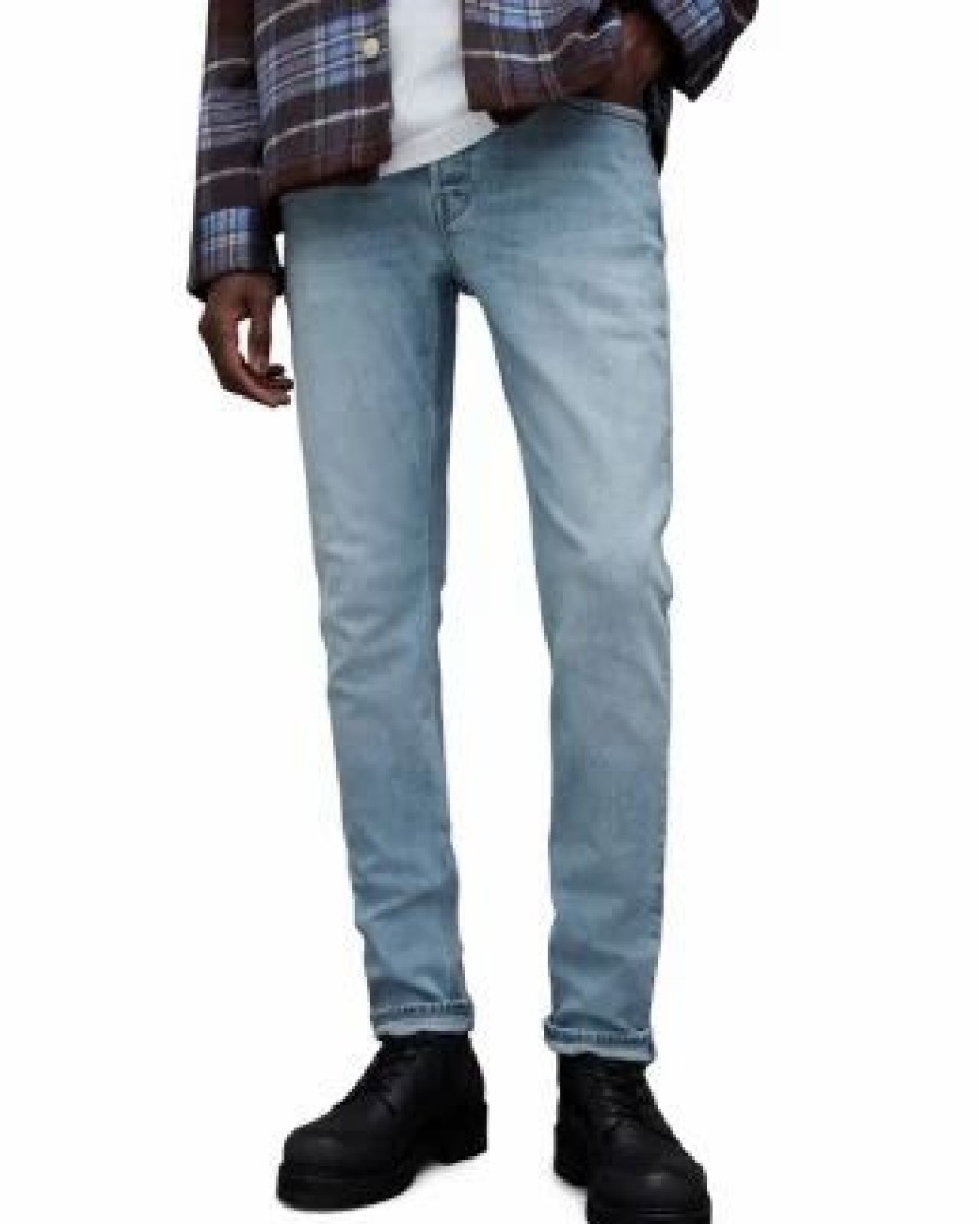 Men * | Rex Slim Fit Jeans In Light Indigo Allsaints Blue