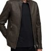 Men * | Zip Front Cora Jacket Allsaints Brown