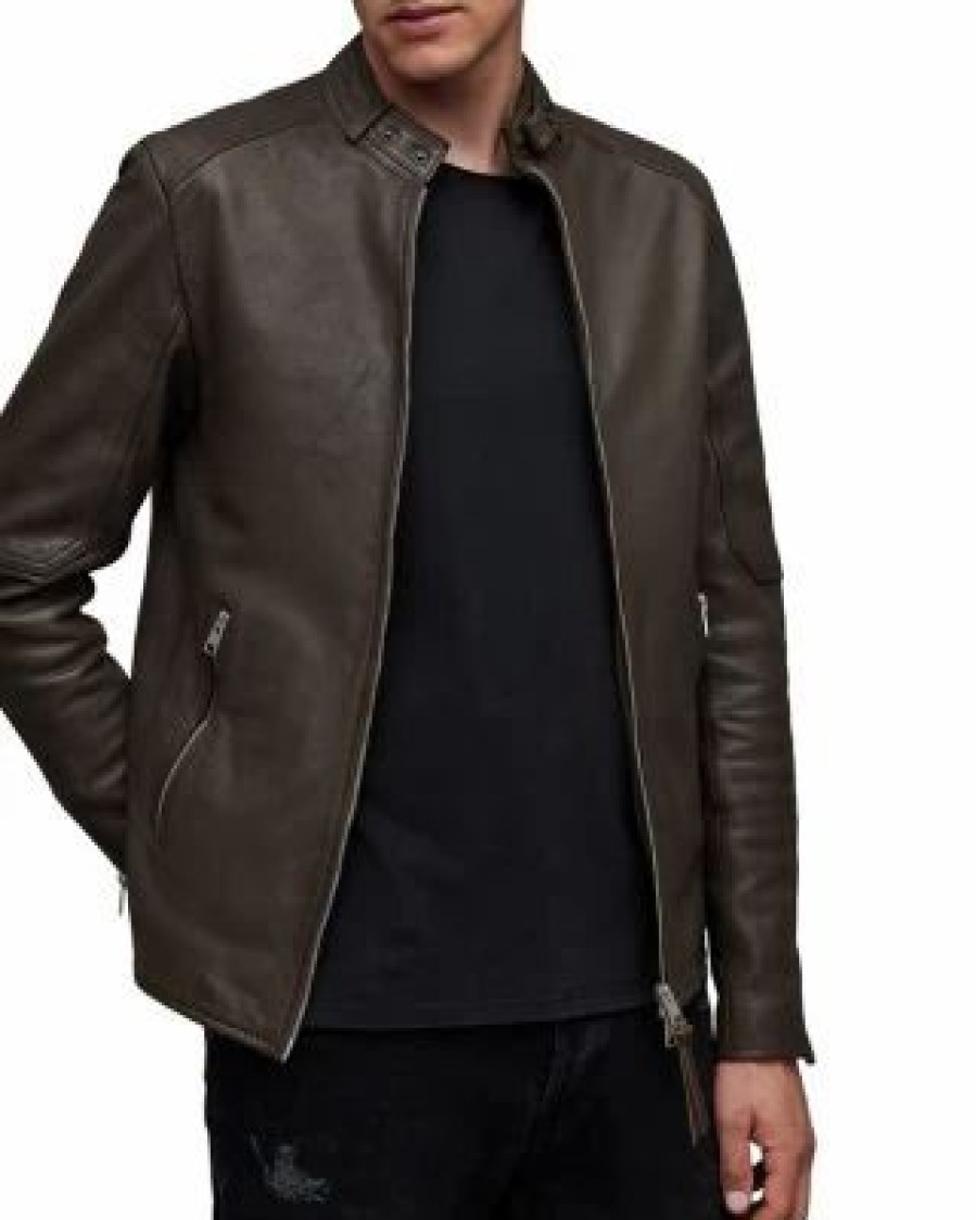 Men * | Zip Front Cora Jacket Allsaints Brown