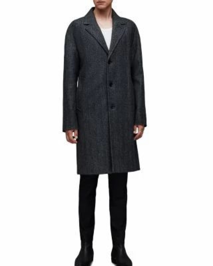 Men * | Ormond Single Breasted Coat Allsaints Black