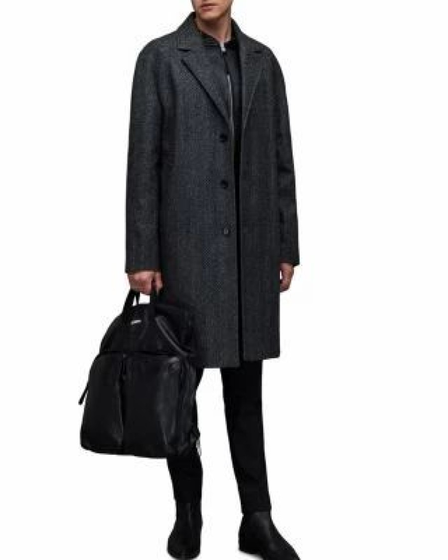 Men * | Ormond Single Breasted Coat Allsaints Black