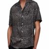 Men * | Cosmos Relaxed Fit Printed Short Sleeve Camp Shirt Allsaints Black