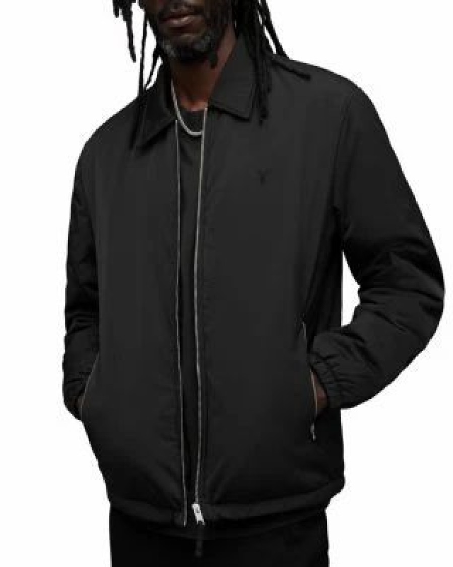 Men * | Beatty Nylon Full Zip Jacket Allsaints Black