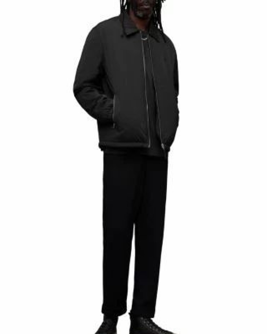 Men * | Beatty Nylon Full Zip Jacket Allsaints Black