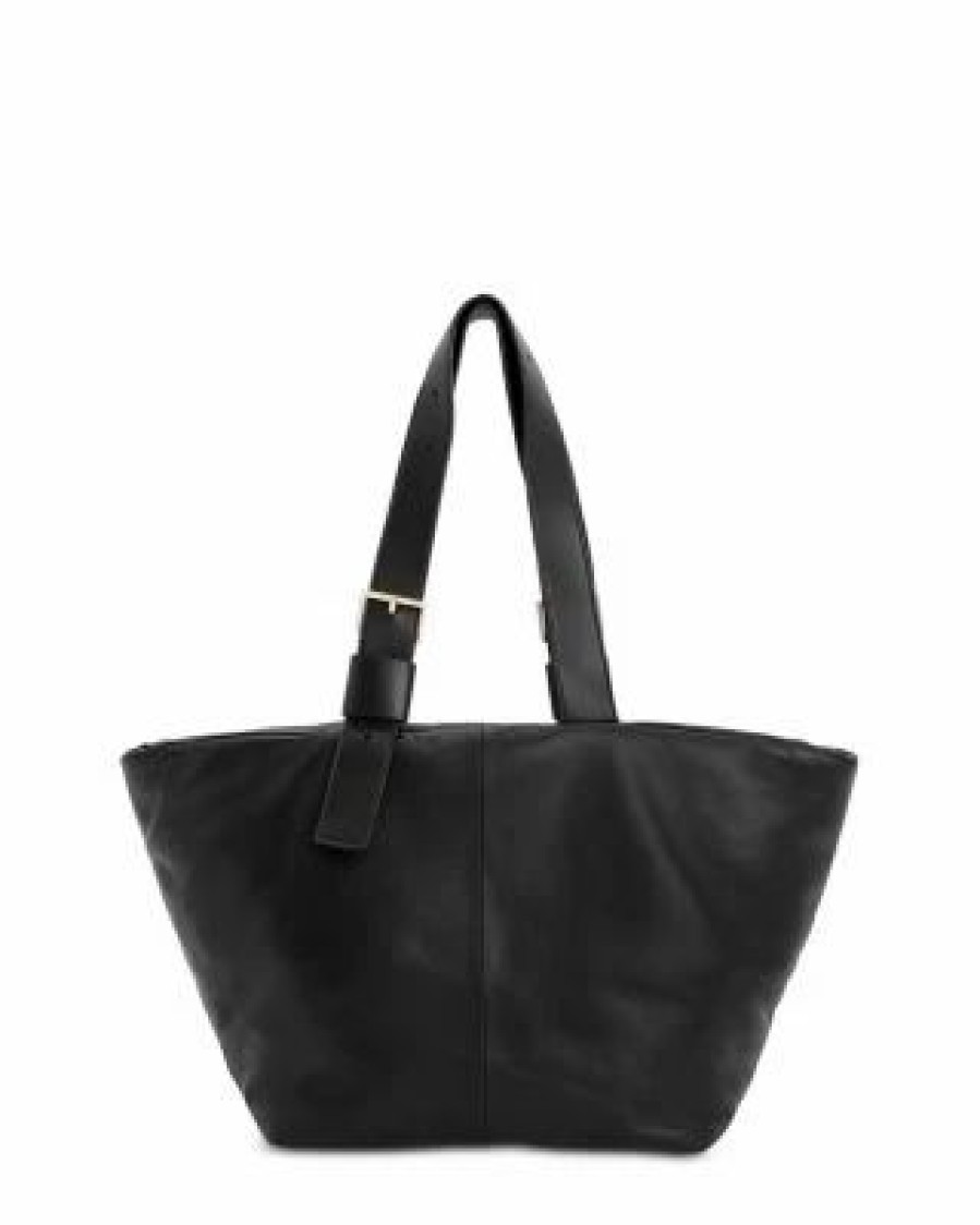 Accessory * | Aika Leather Tote Allsaints Black