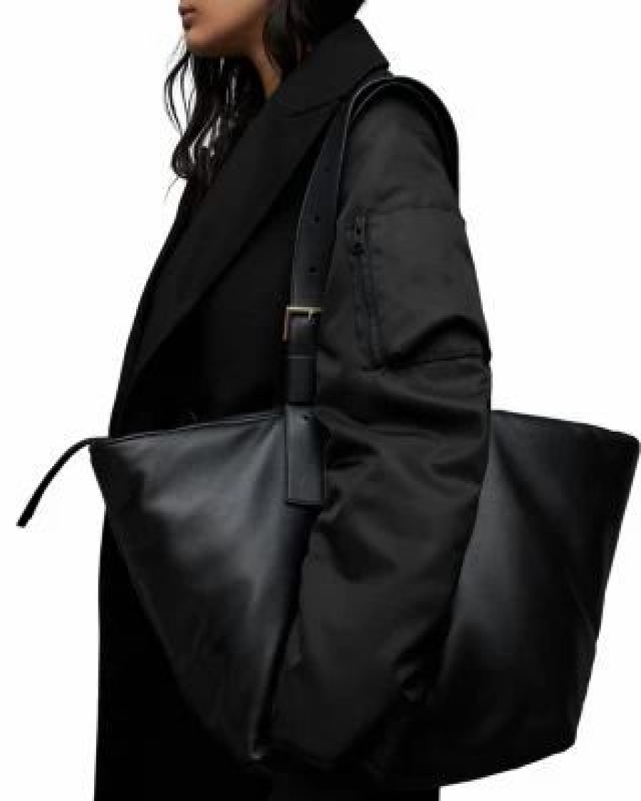 Accessory * | Aika Leather Tote Allsaints Black