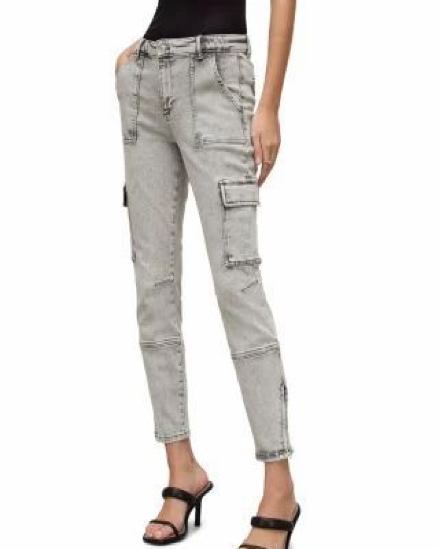 Women * | Duran Mid Rise Skinny Cargo Pants Allsaints Gray