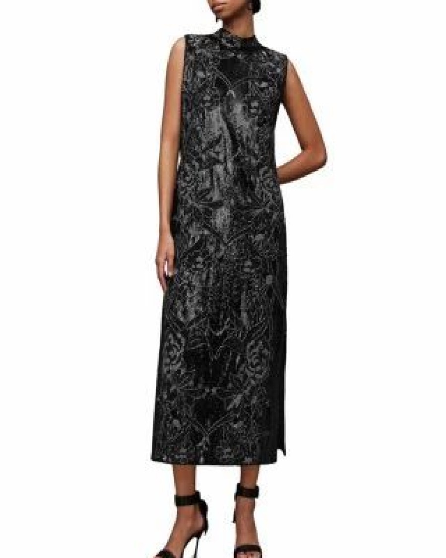 Women * | Harper Embellished Maxi Dress Allsaints Black