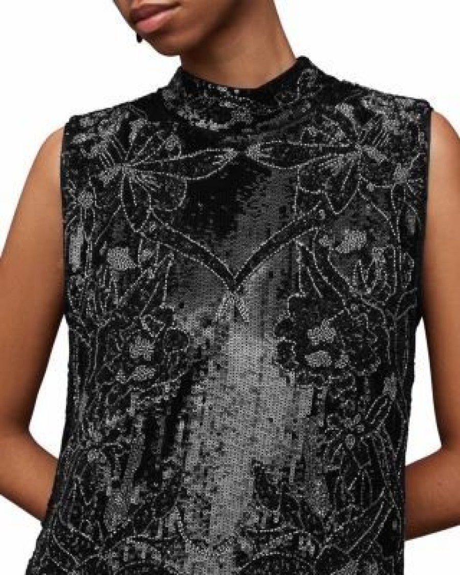 Women * | Harper Embellished Maxi Dress Allsaints Black