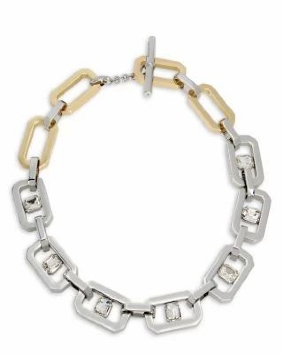 Accessory * | Geometric Link Collar Necklace, 17.5 Allsaints Silver