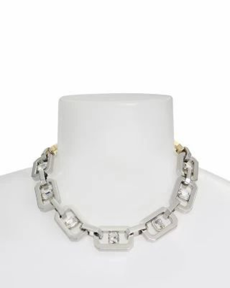 Accessory * | Geometric Link Collar Necklace, 17.5 Allsaints Silver