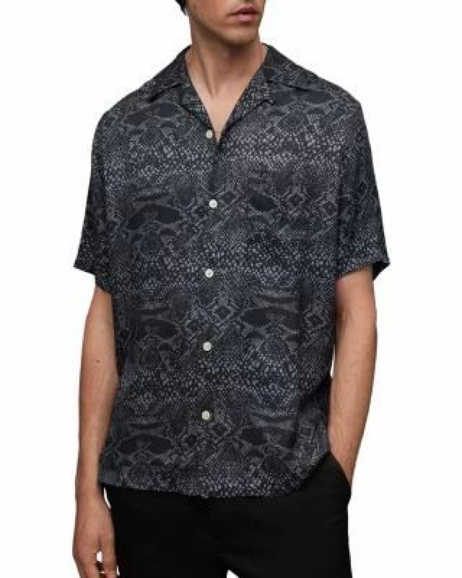 Men * | Blocko Relaxed Shirt Allsaints Black