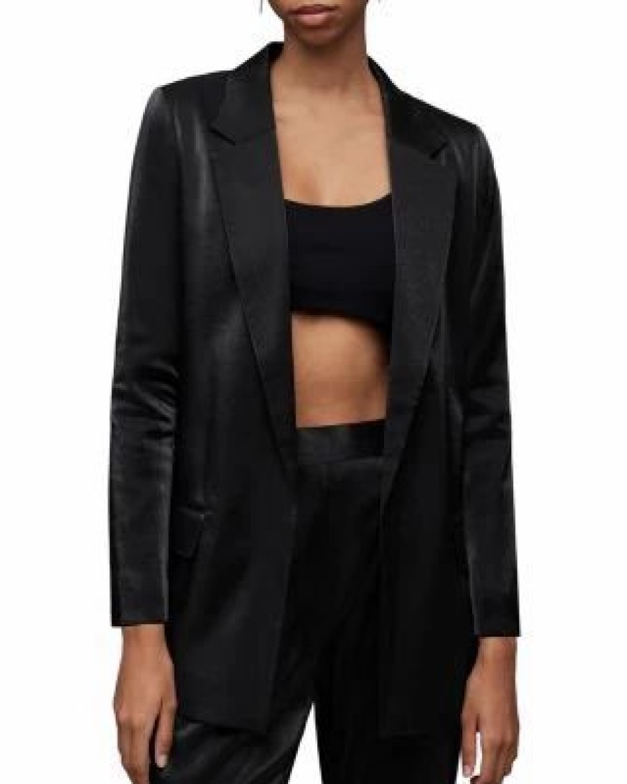 Women * | Aleida Shine Blazer Allsaints Black