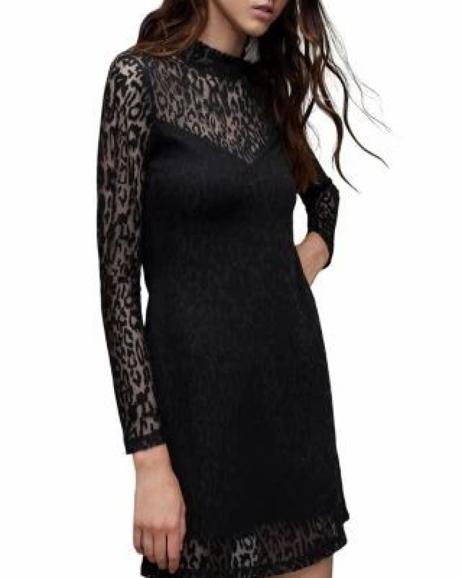 Women * | Hanna Antia Mini Dress Allsaints Black