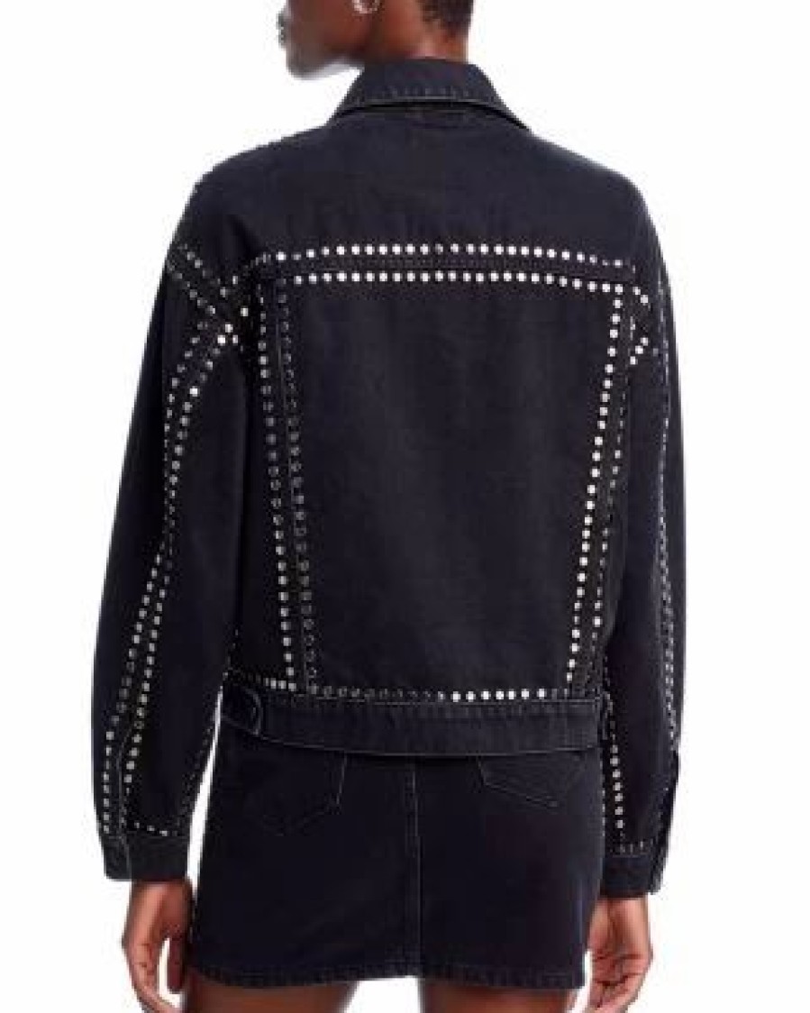 Women * | Bella Studded Denim Jacket Allsaints Black