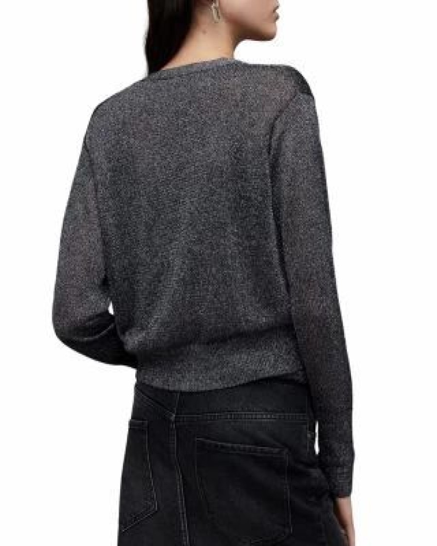 Women * | Lyra Glitter Cardigan Allsaints Silver