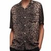 Men * | Leoza Relaxed Fit Printed Short Sleeve Camp Shirt Allsaints Multi