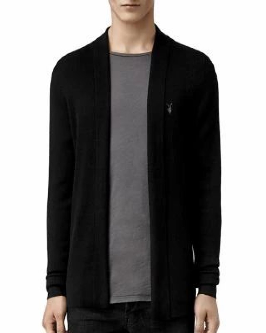 Men * | Mode Merino Wool Open Cardigan Sweater Allsaints