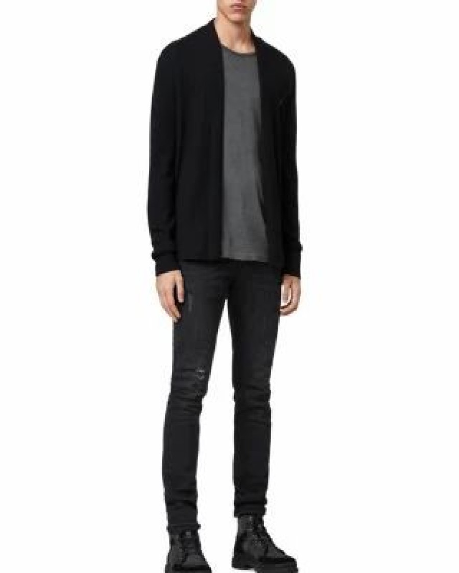 Men * | Mode Merino Wool Open Cardigan Sweater Allsaints