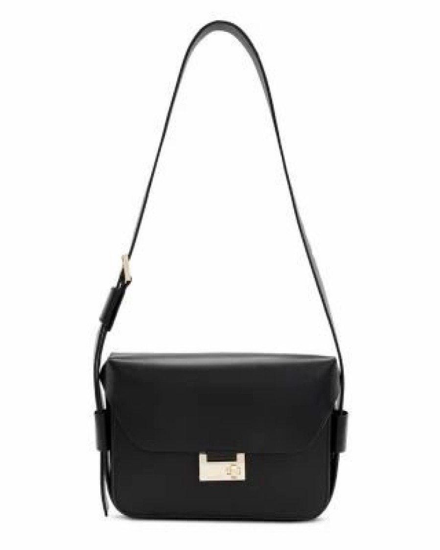 Accessory * | Etienne Medium Leather Shoulder Bag Allsaints Black