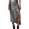 Women * | Carla Metallic Midi Skirt Allsaints Gray