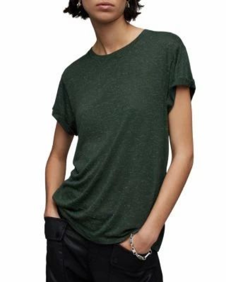 Women * | Anna Shimmer Tee Allsaints Tan/Beige