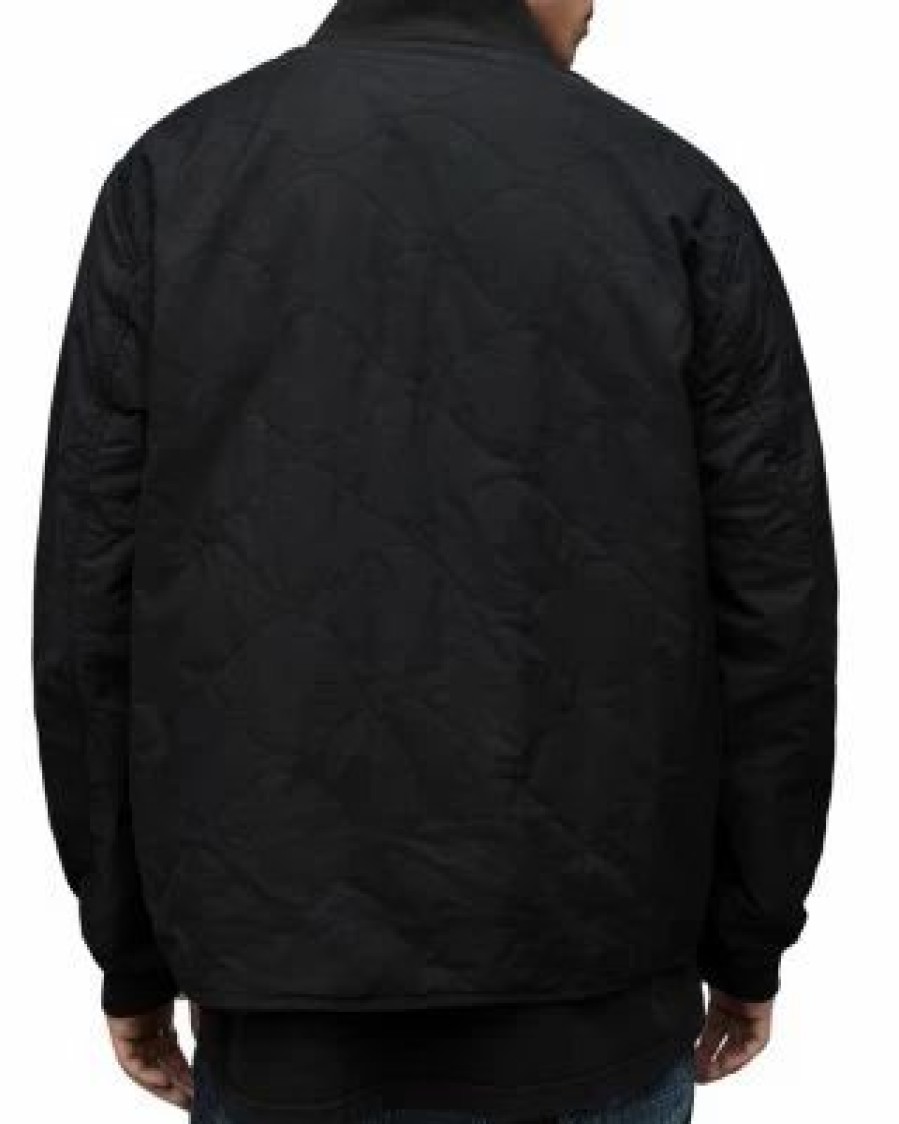 Men * | Vesco Relaxed Fit Quilted Zip Front Jacket Allsaints Black