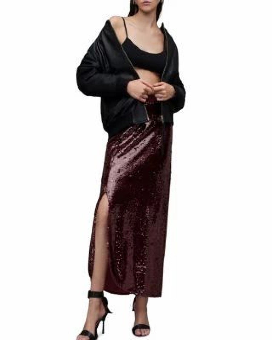 Women * | Opal Sparkle Skirt Allsaints Red