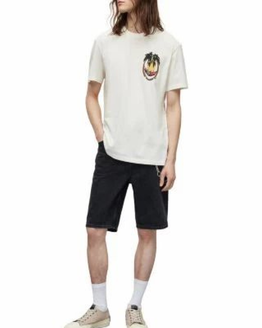 Men * | Recline Short Sleeve Organic Cotton Tee Allsaints White