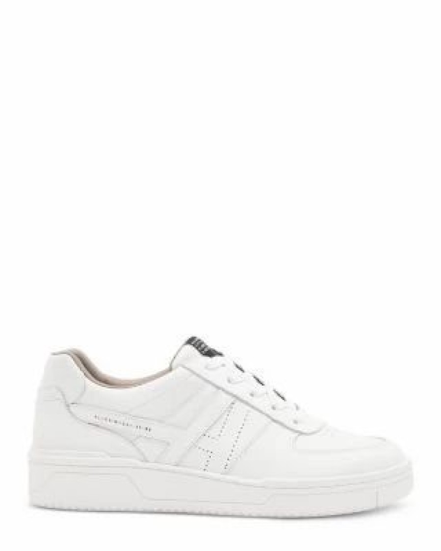 Shoes * | Women'S Vix Lace Up Low Top Sneakers Allsaints White