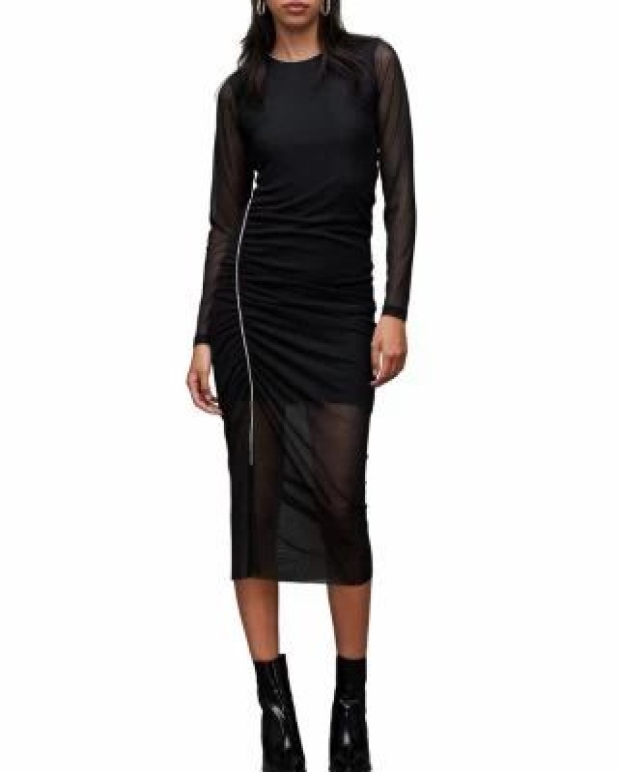 Women * | Nora Sparkle Dress Allsaints Black