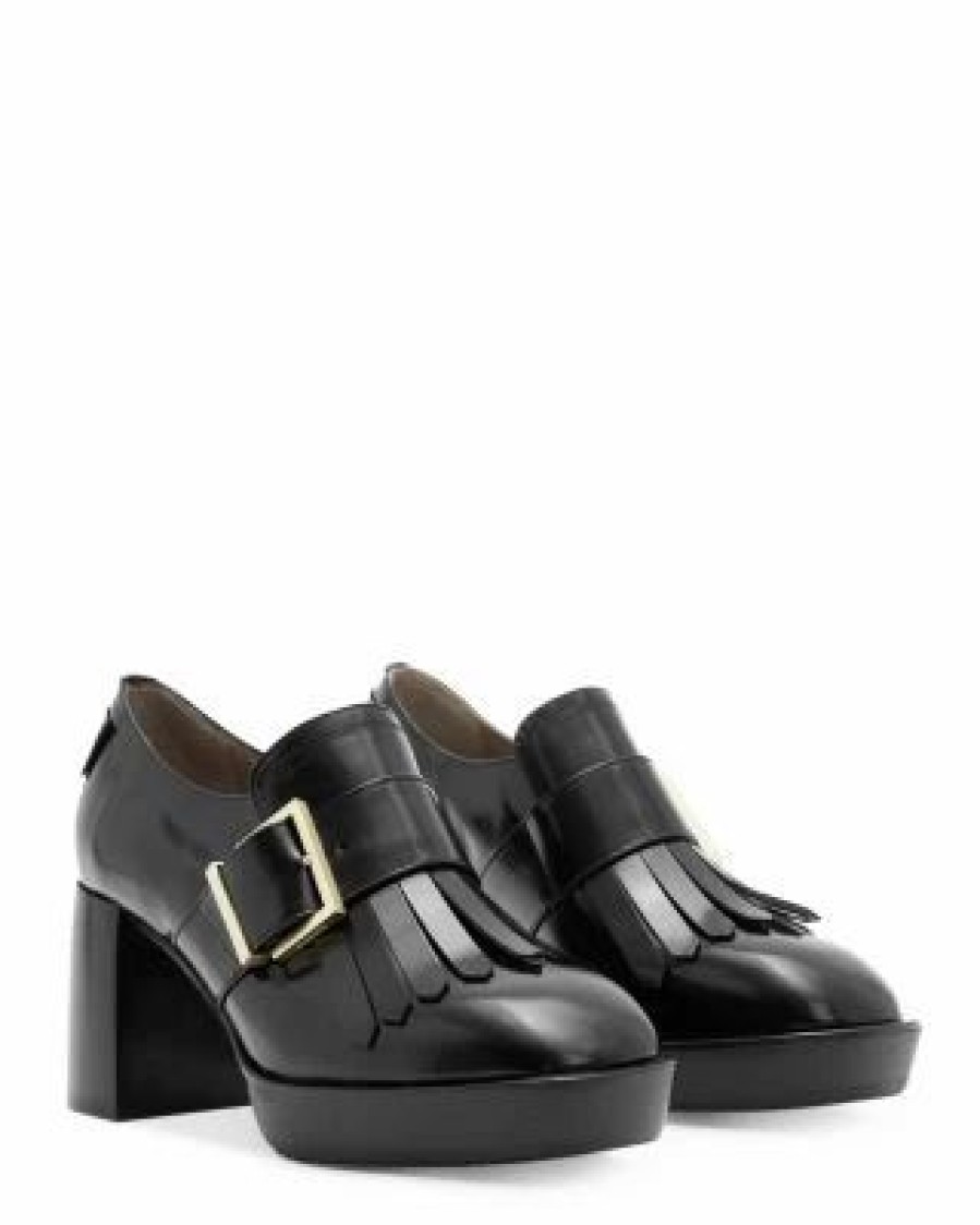 Shoes * | Women'S Zia Buckled High Heel Loafer Pumps Allsaints