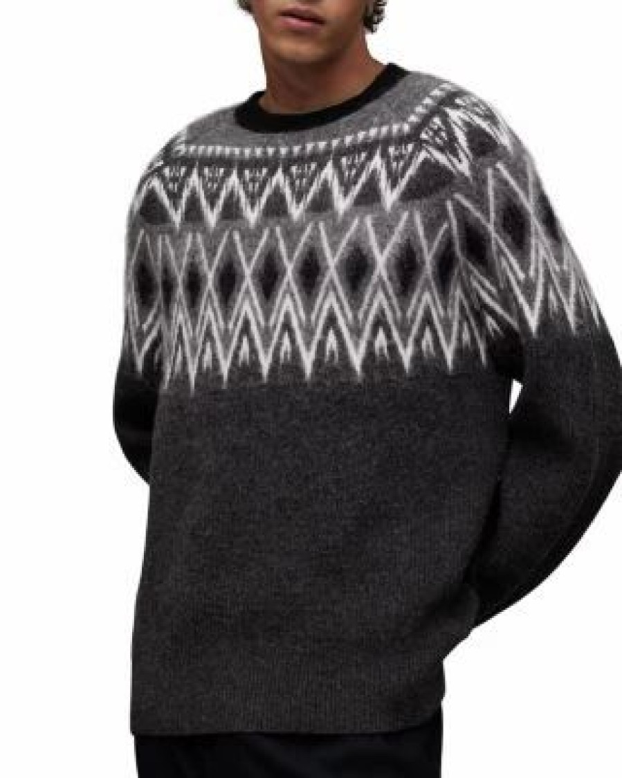 Men * | Aces Oversized Sweater Allsaints Gray