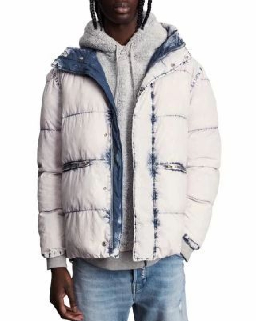 Men * | Howden Hooded Puffer Jacket Allsaints Ivory/Cream