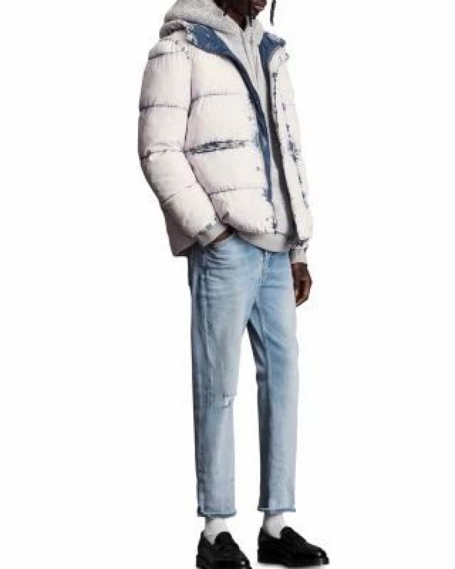 Men * | Howden Hooded Puffer Jacket Allsaints Ivory/Cream