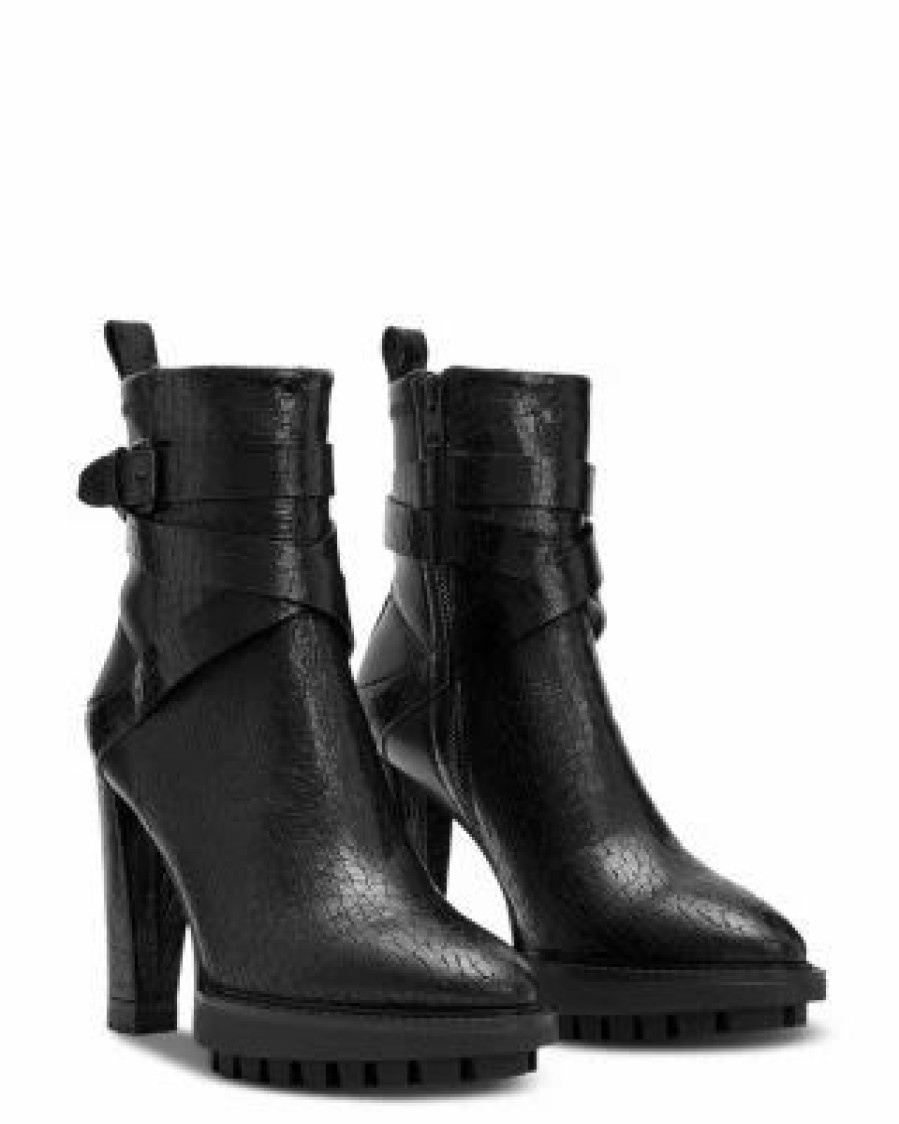 Shoes * | Women'S Havana Strap Platform High Heel Boots Allsaints Black