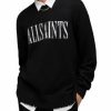 Men * | Luka Saints Relaxed Fit Crewneck Sweater Allsaints Black