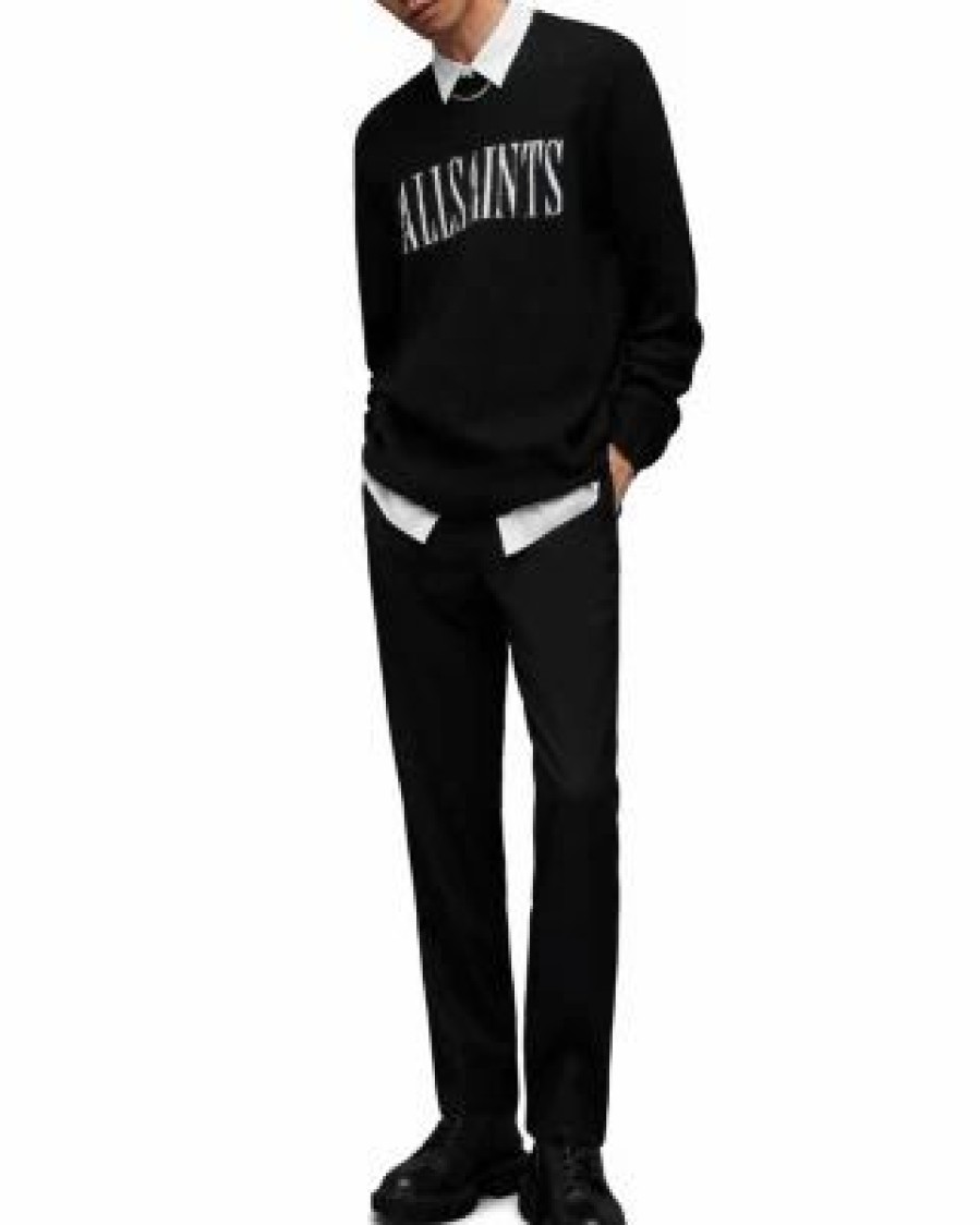 Men * | Luka Saints Relaxed Fit Crewneck Sweater Allsaints Black