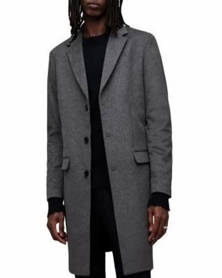 Men * | Hal Overcoat Allsaints Gray