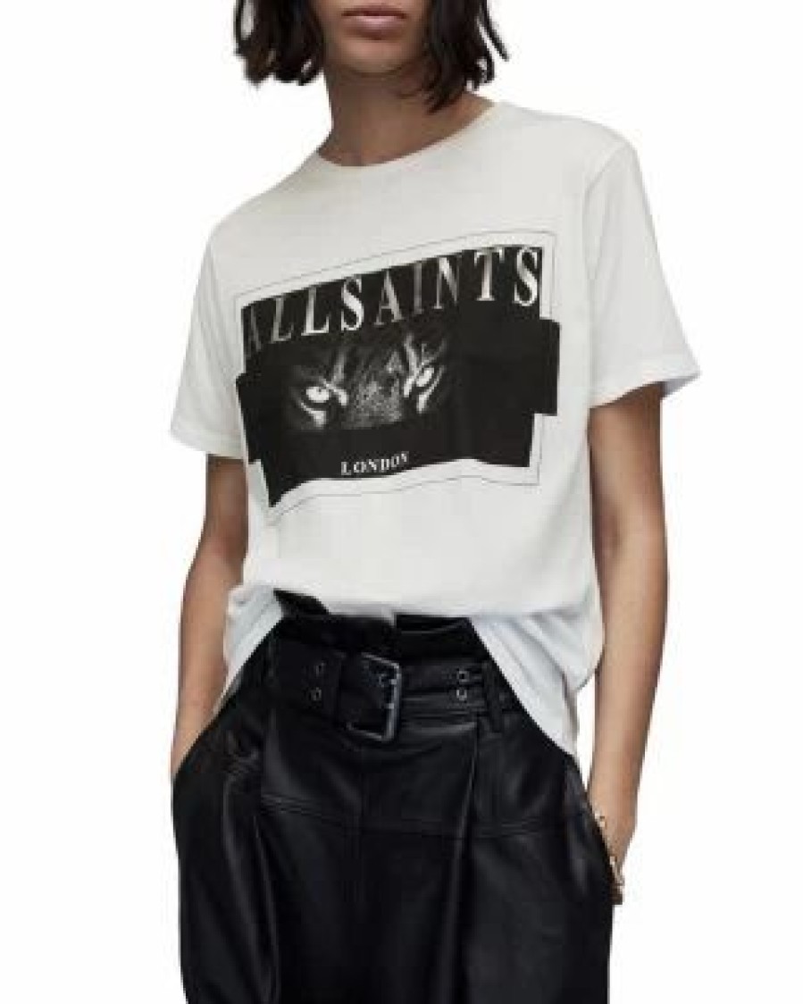 Women * | Axyl Grace Graphic Tee Allsaints White