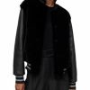 Women * | Margot Leather & Shearling Baseball Jacket Allsaints Black