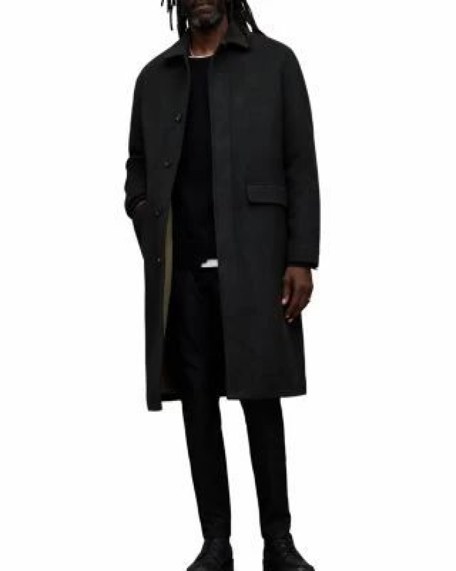 Men * | Somnus Relaxed Fit Coat Allsaints Black