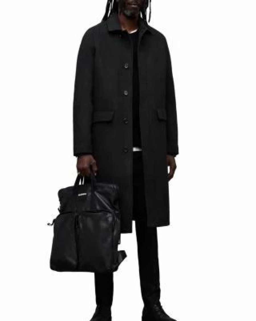 Men * | Somnus Relaxed Fit Coat Allsaints Black