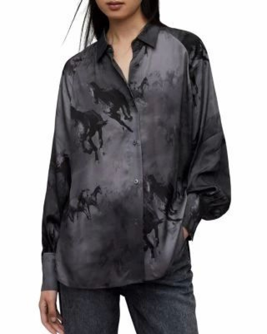 Women * | Oana Dionne Shirt Allsaints Gray