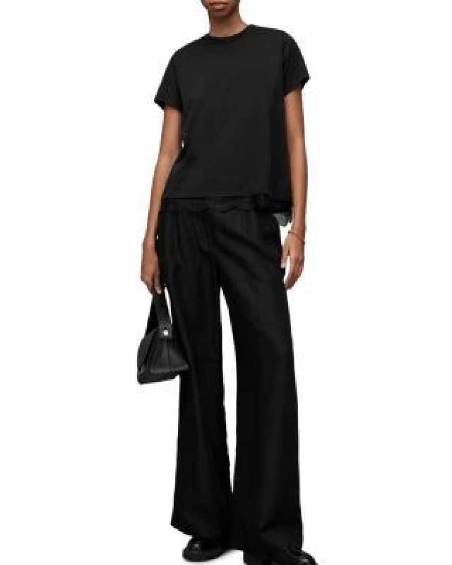 Women * | Lee Lace Back Tee Allsaints Black