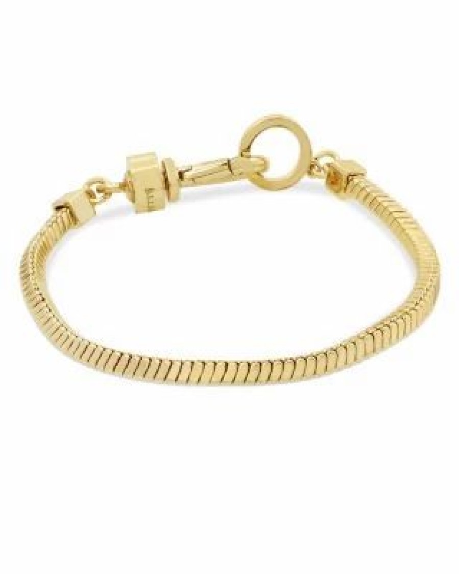 Accessory * | Snake Chain Flex Bracelet In Tone Allsaints Gold