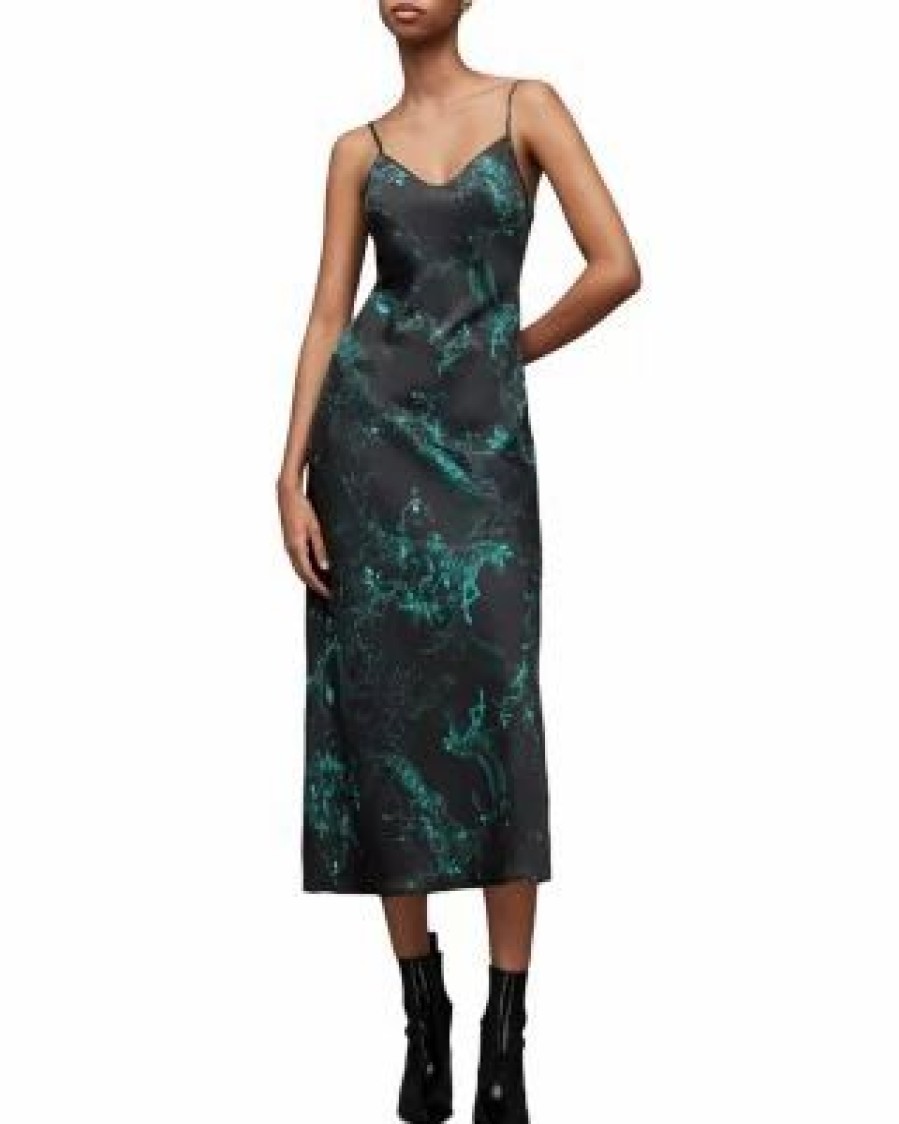 Women * | Melody Zig Dress Allsaints Green